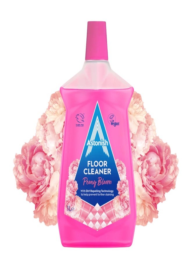 Astonish Peony Bloom Floor Cleaner – Concentrated Floral Mop Solution With Dirt Repelling Technology – Multi Surface Cleaner For Tiles, Laminate, Vinyl & Sealed Wood Floors – 1L Bottle - Image 1